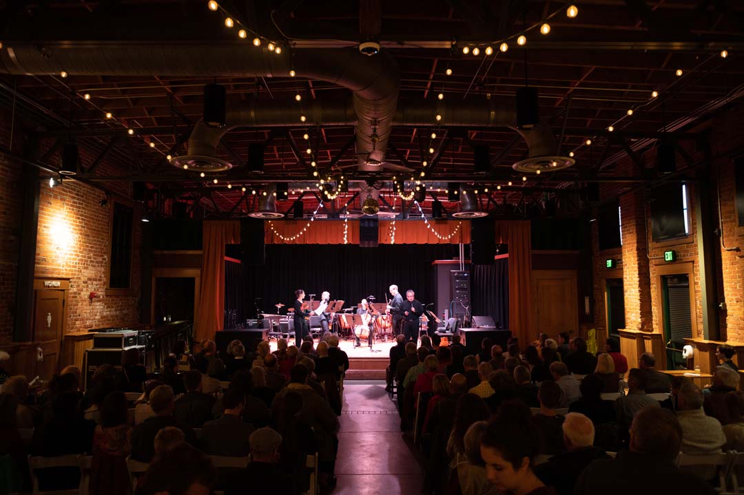 symphony performs in the Bell's back room - 90s throwbacks