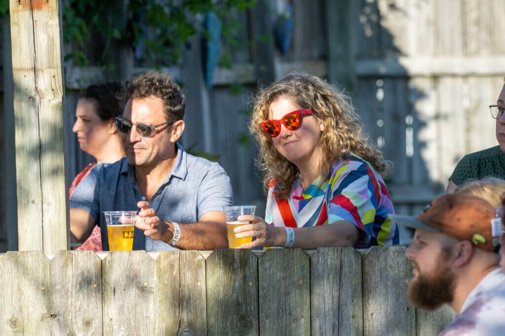 couple enjoy kso concert in the beer garden - music of the beatles